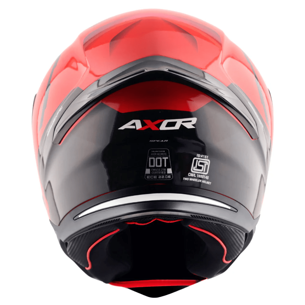 AXOR HUNTER SPEAR FULL FACE MOTORCYCLE HELMET BLACK_RED