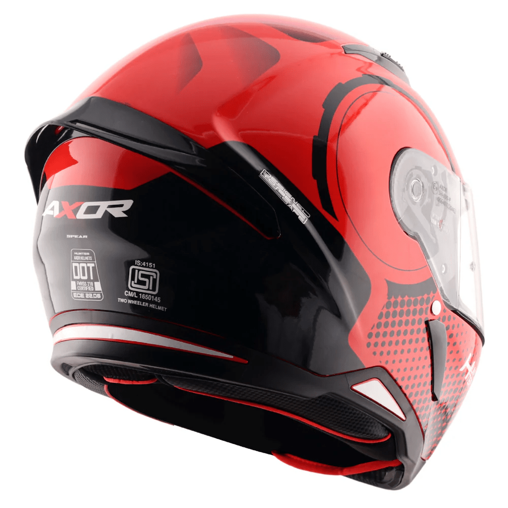 AXOR HUNTER SPEAR FULL FACE MOTORCYCLE HELMET BLACK_RED