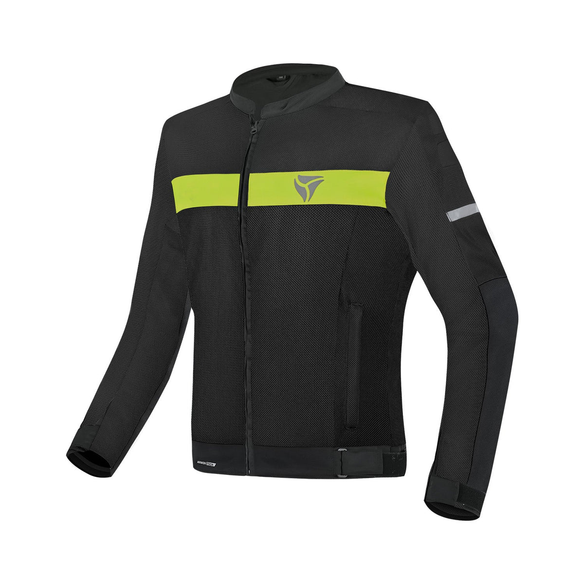 R-TECH Super Light Motorcycle Textile Jacket Black Yellow Fluro