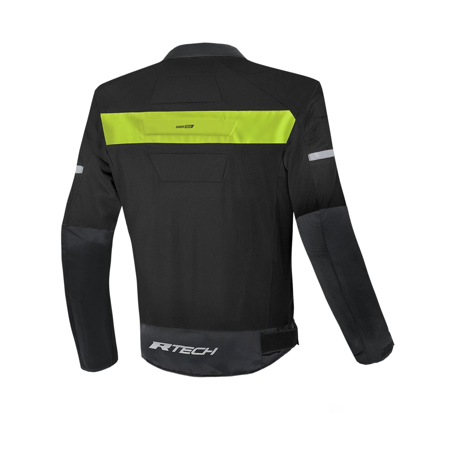 R-TECH Super Light Motorcycle Textile Jacket Black Yellow Fluro