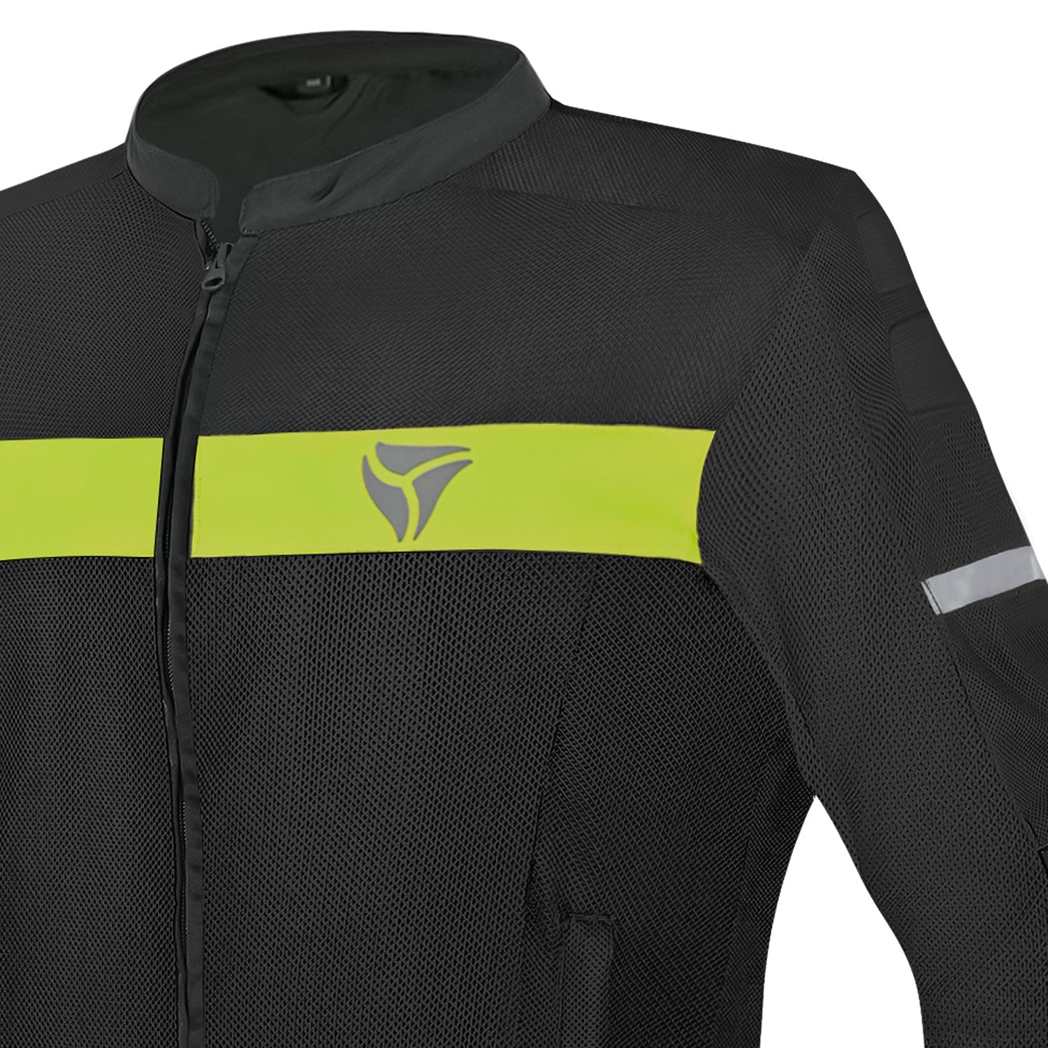 R-TECH Super Light Motorcycle Textile Jacket Black Yellow Fluro