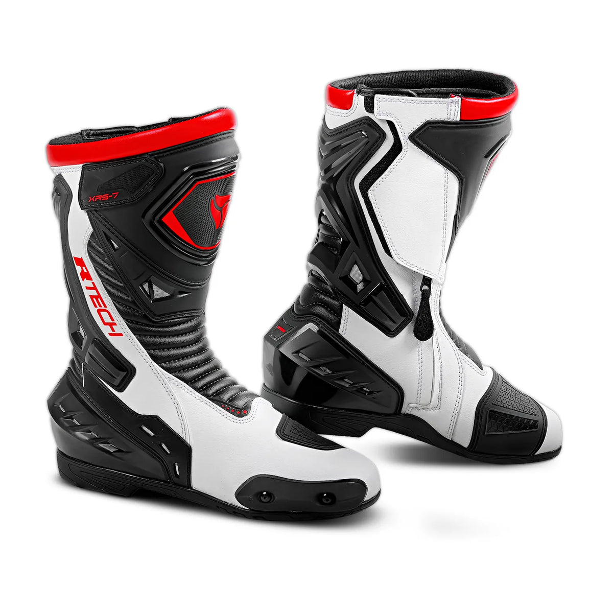 R-TECH Tornado 2.0 WP Motorcycle Leather Boots Black White Red