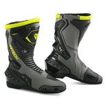 R-TECH Tornado 2.0 Motorcycle Leather Boots Black Grey Fluor Yellow