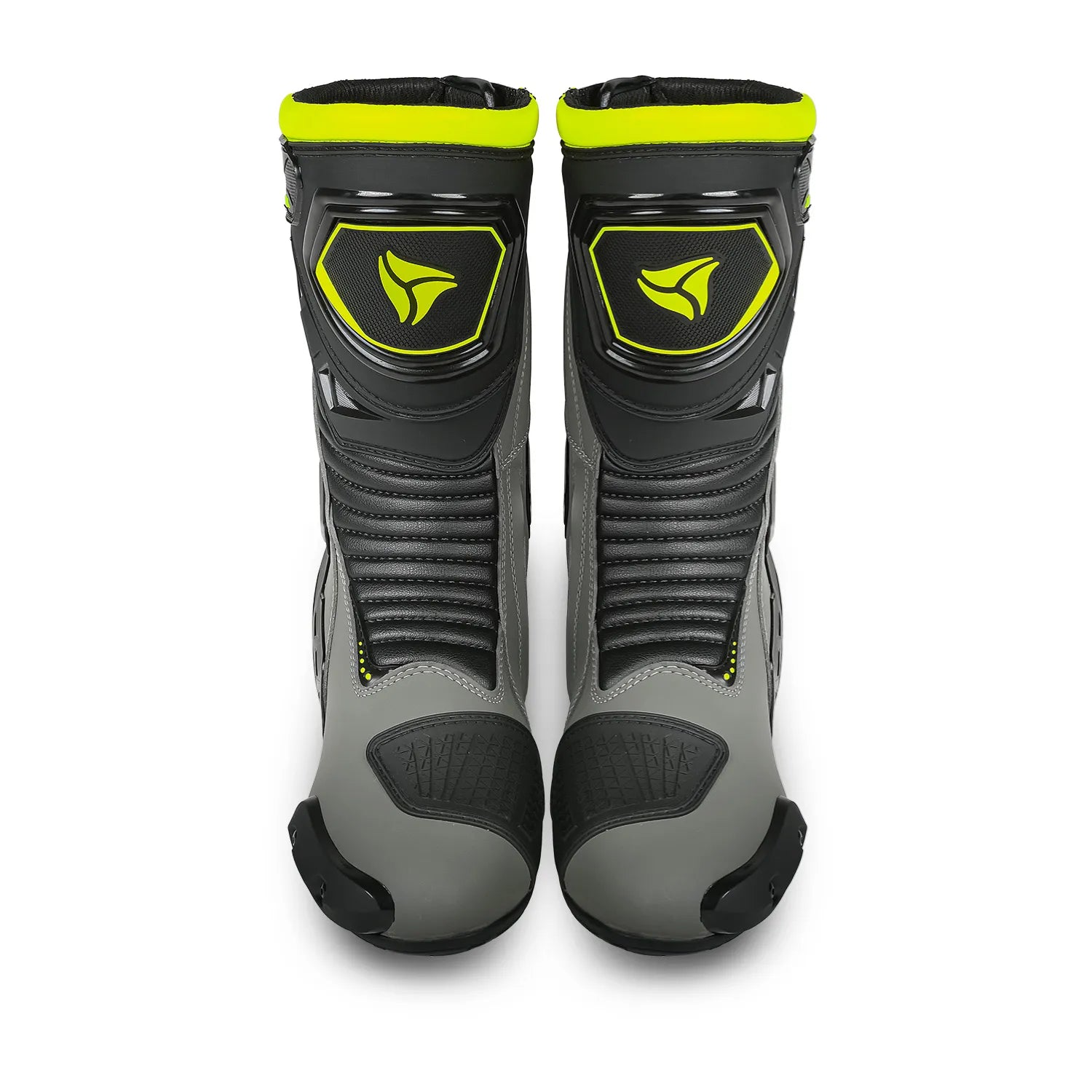 R-TECH Tornado 2.0 Motorcycle Leather Boots Black Grey Fluor Yellow
