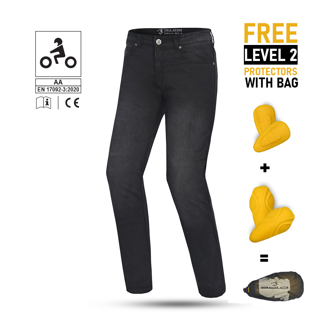 BELA RIO MAN 32 INSEAM SLIM FIT BLACK JEANS CE AA APPROVED