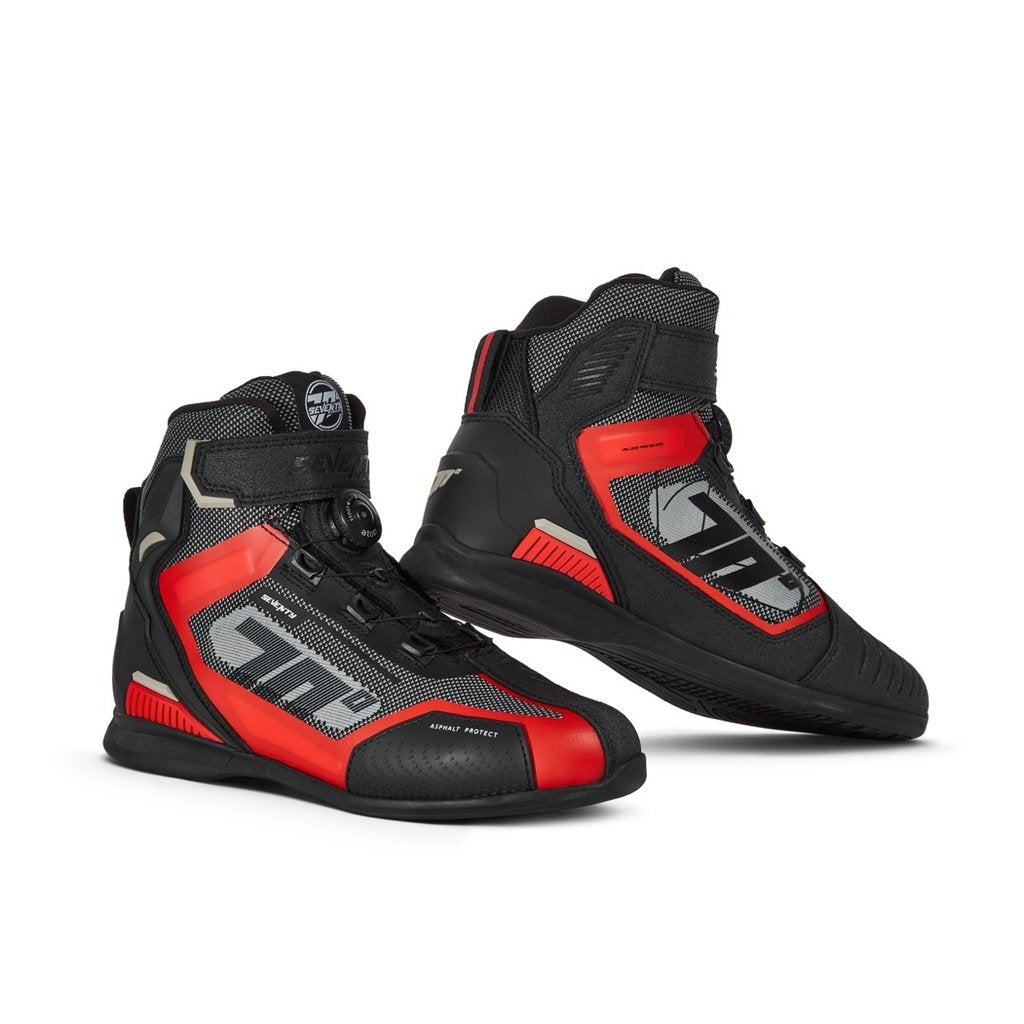 SEVENTY SD-BR3 Veloce Pro negro y rojo Bota deportiva unisex para moto - BOTAS