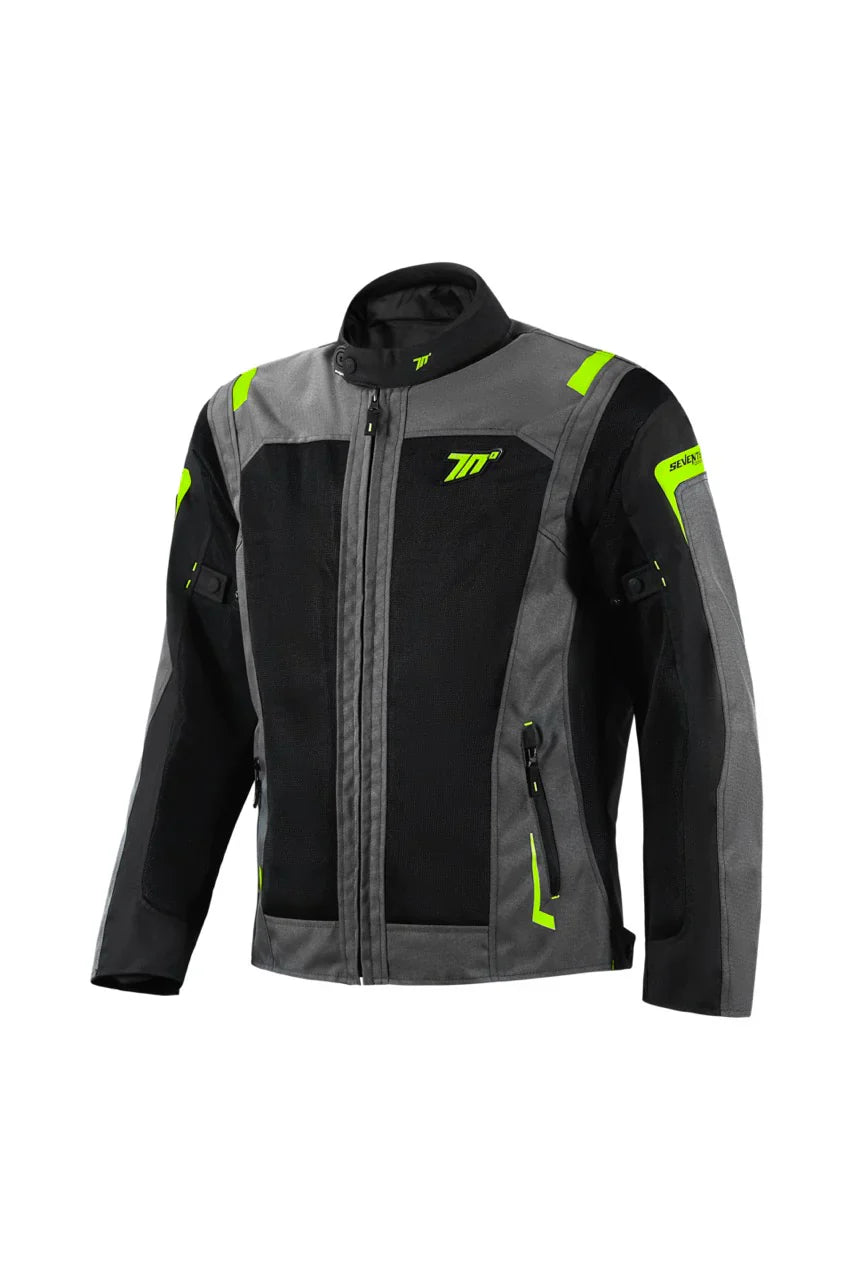SEVENTY SD-JT66 SAHARA SUMMER MOTORCYCLE JACKET GREY FLUO YELLOW