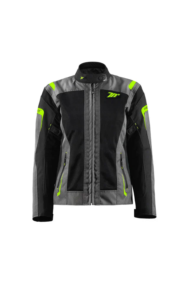 Seventy SD-JT68 Sahara Summer Motorcycle Lady Jacket Grey Yellow Fluro