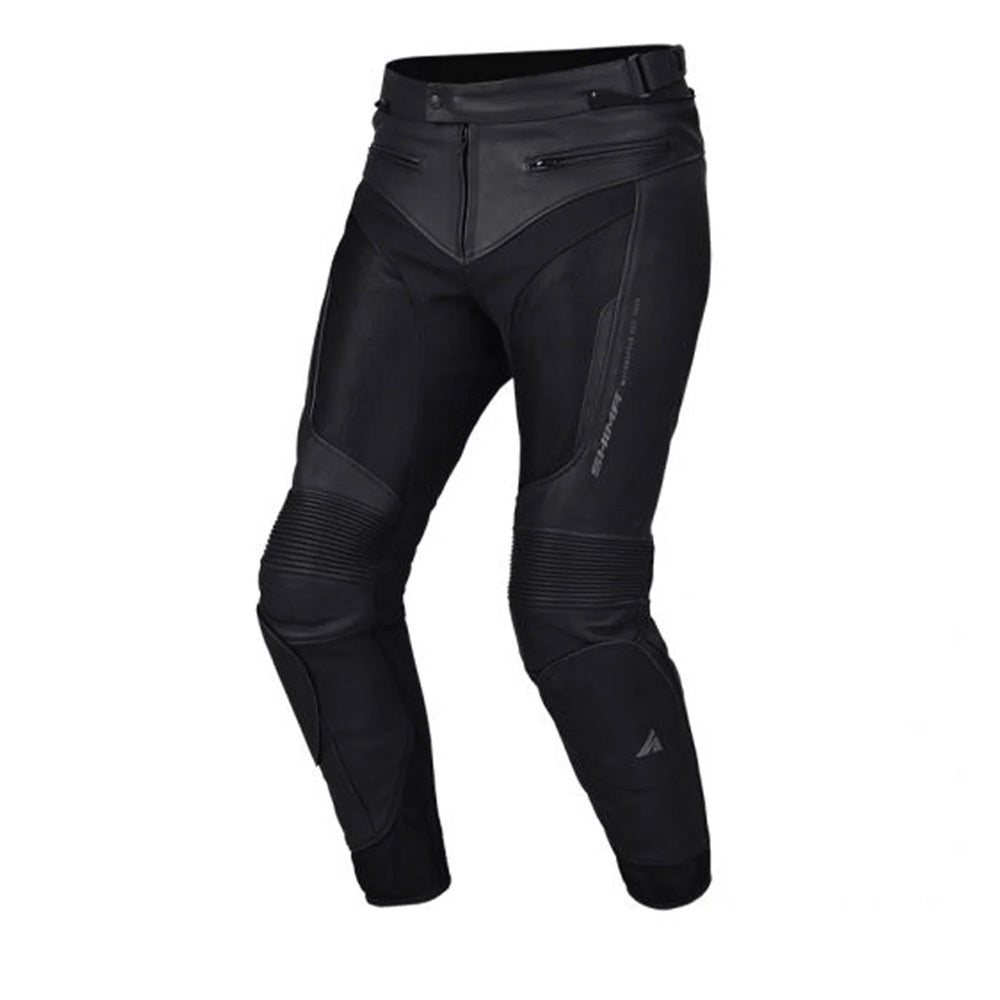 SHIMA PISTON MEN MOTORCYCLE LEATHER PANT BLACK