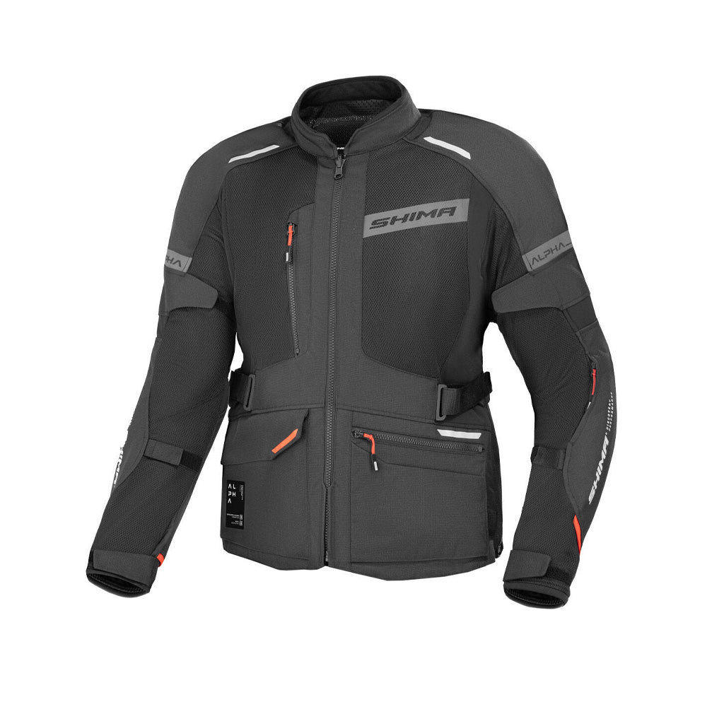SHIMA ALPHA MEN'S MOTORCYCLE TOURING JACKET BLACK