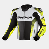 SHIMA STR 2.0 MEN MOTORCYCLE LEATHER JACKET FLUO