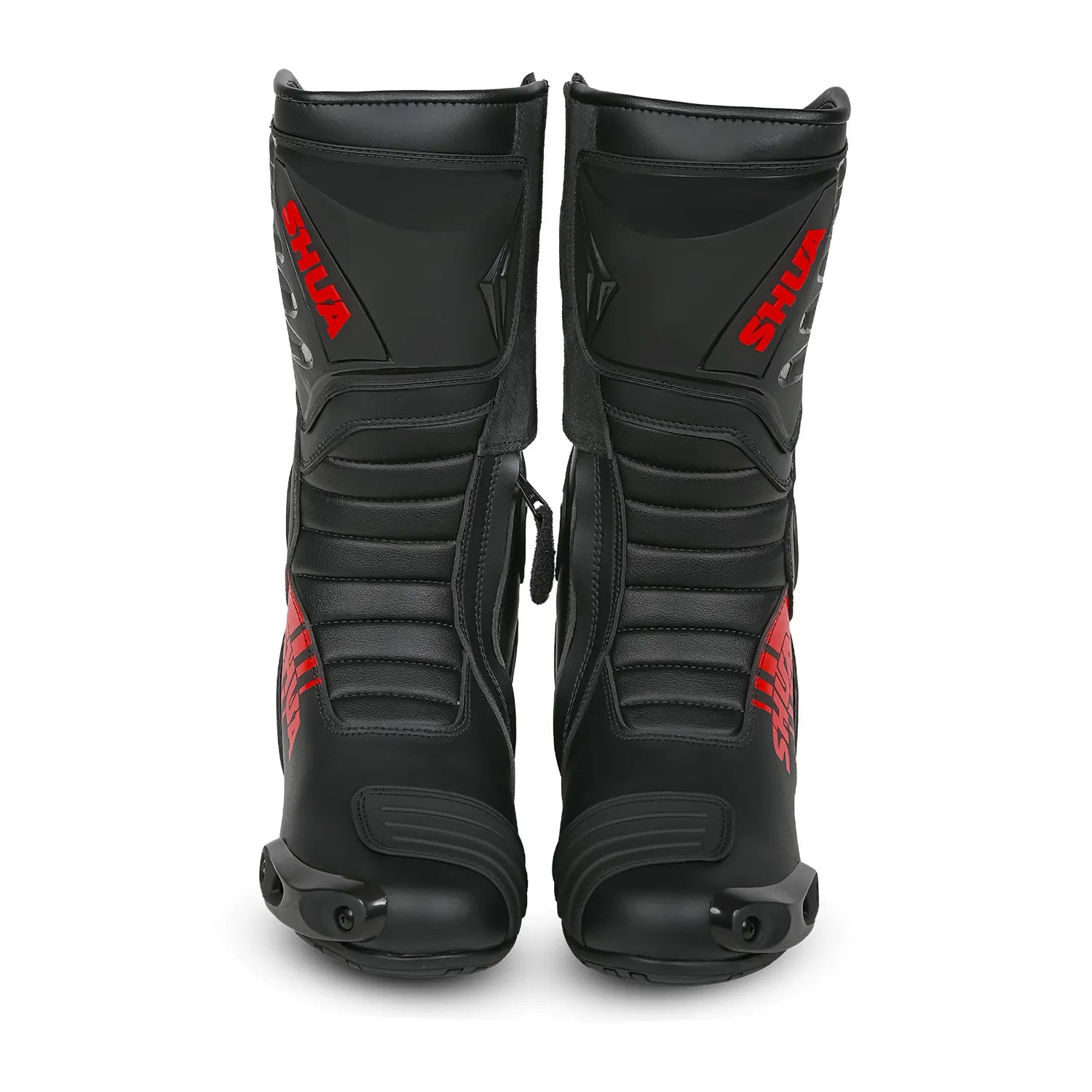 SHUA Super Tech Motorcycle Racing Leather Boots Black Red