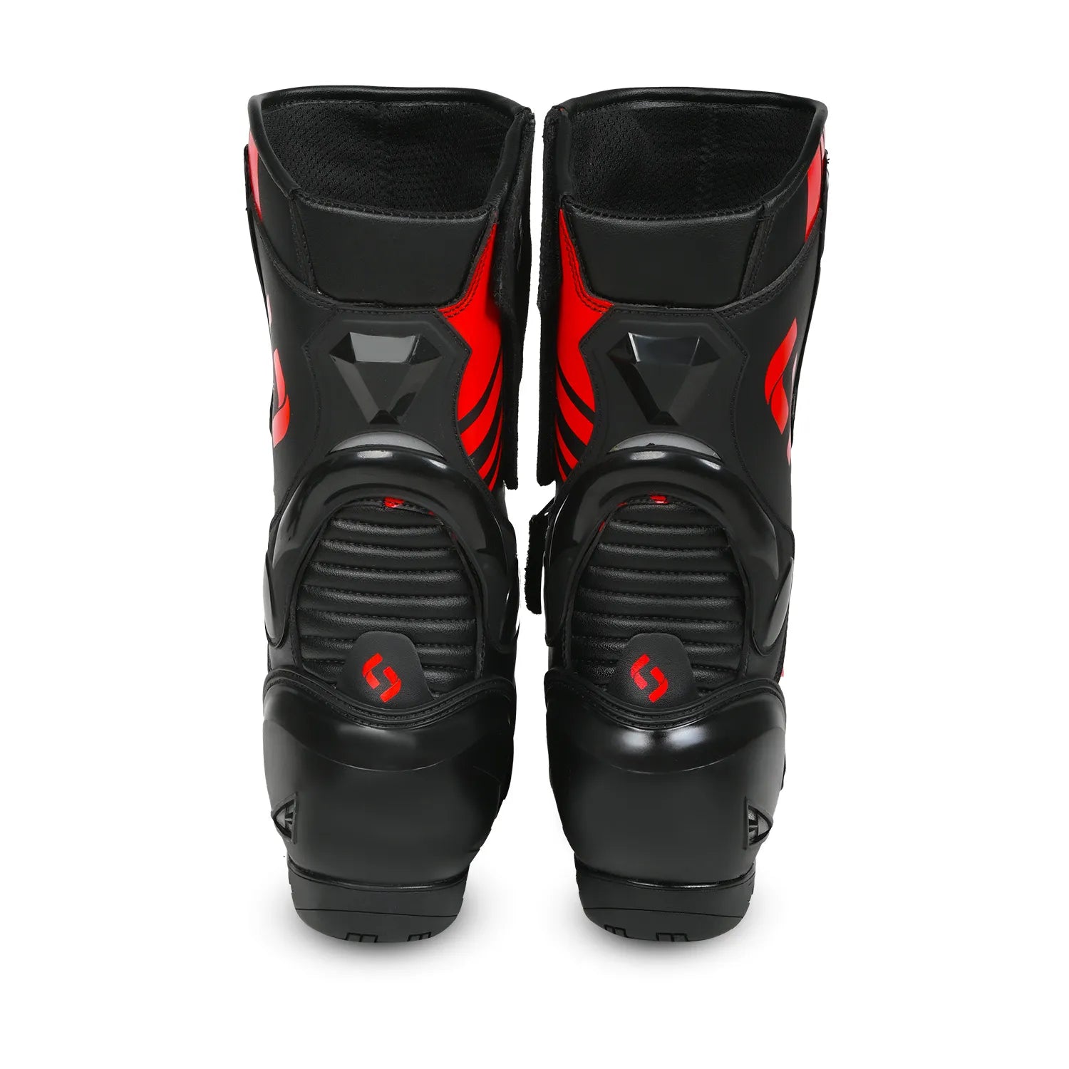 SHUA Super Tech Motorcycle Racing Leather Boots Black Red