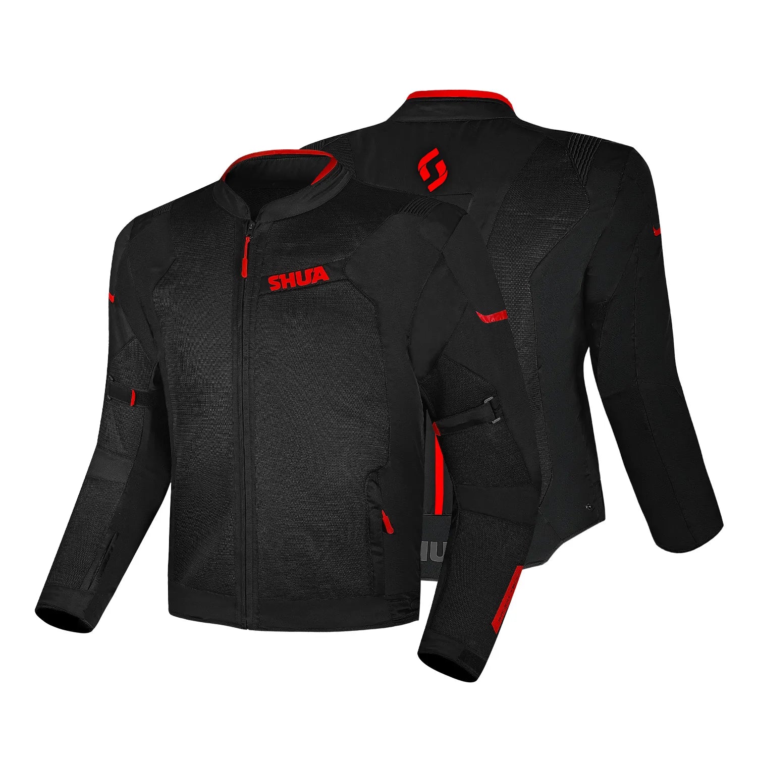 SHUA GRAVITY MESH LITE SUMMER MOTORCYCLE JACKET BLACK RED