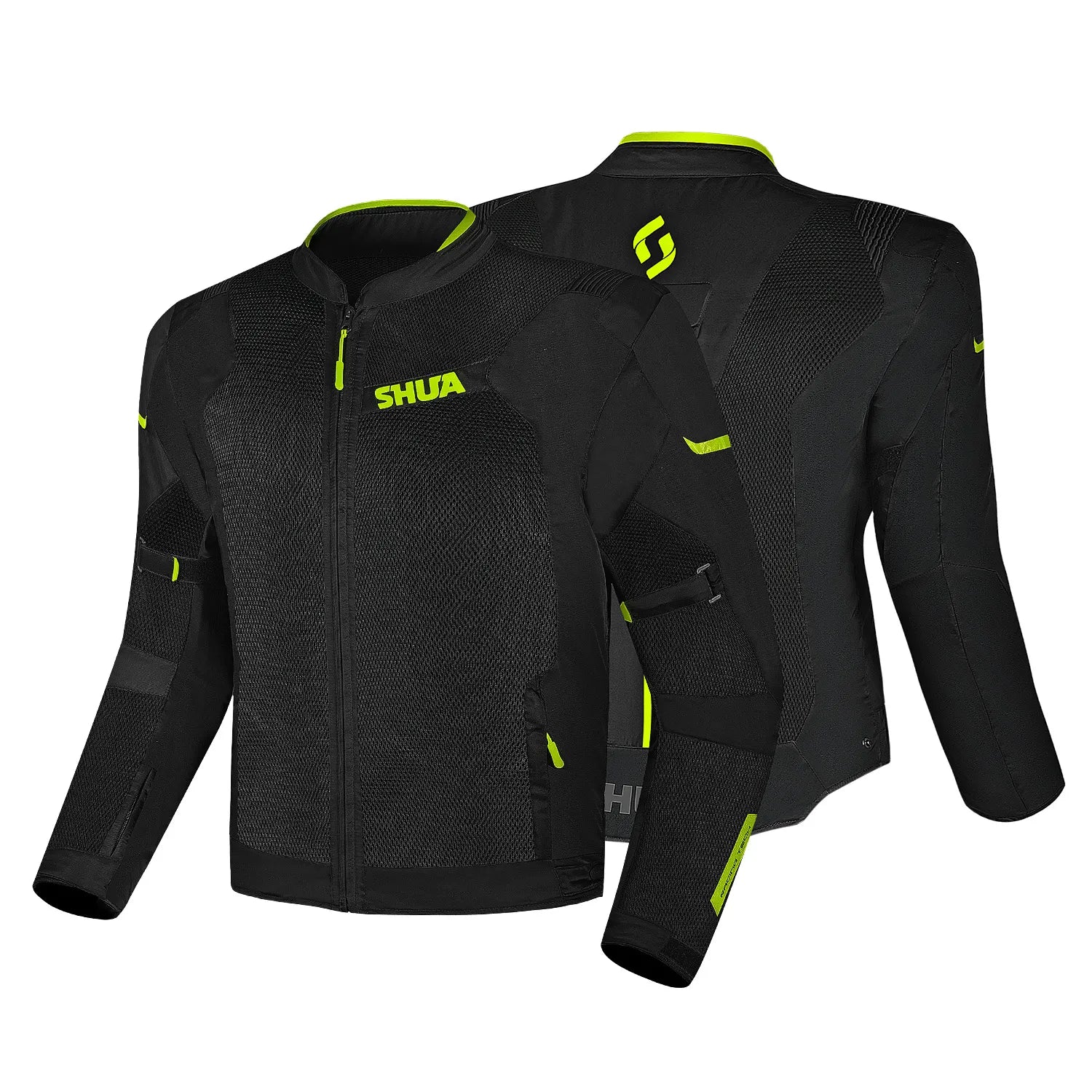SHUA GRAVITY MESH LITE SUMMER MOTORCYCLE JACKET BLACK YELLOW