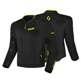 SHUA GRAVITY MESH LITE SUMMER MOTORCYCLE JACKET BLACK YELLOW