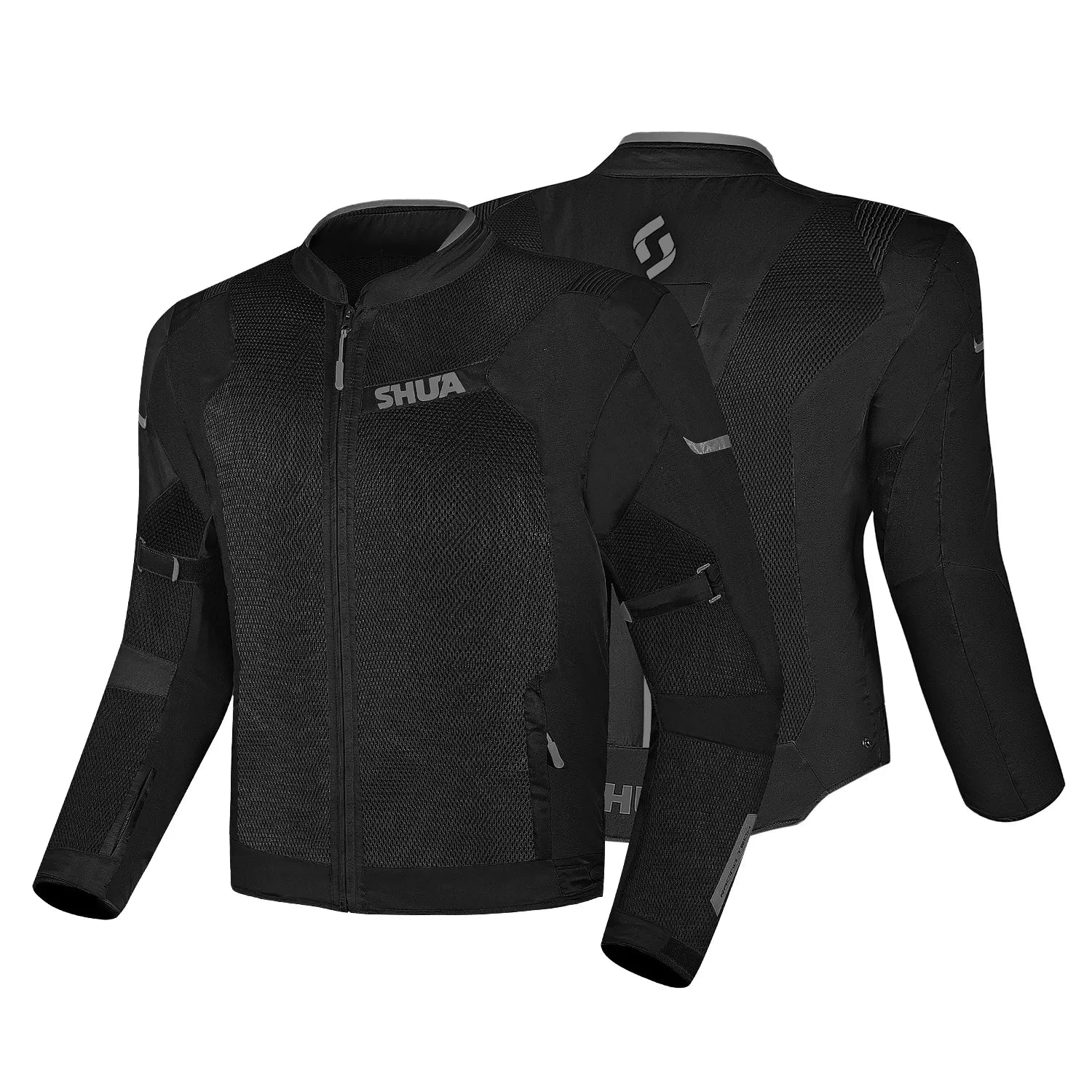 SHUA GRAVITY MESH LITE MAN MOTORCYCLE TEXTILE JACKET BLACK GREY