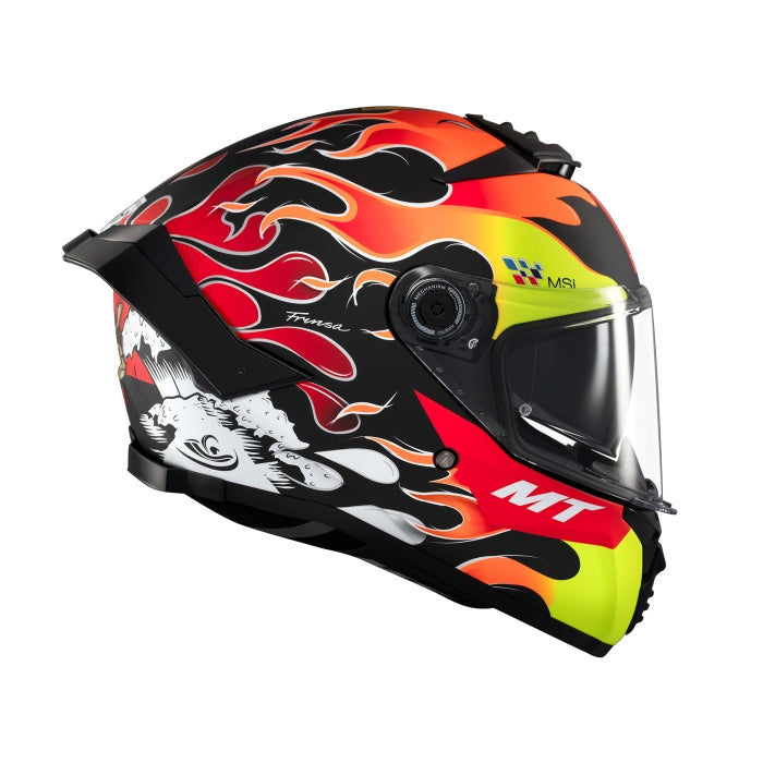 MT Thunder 4 SV Yamanaka Full Face Motorcycle Helmet Fluo Red