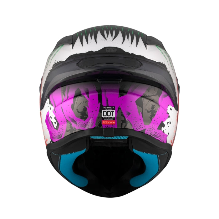 MT TARGO S JOKE SPORTS MOTORCYCLE FULL FACE HELMET GLOSS WHITE RED YELLOW