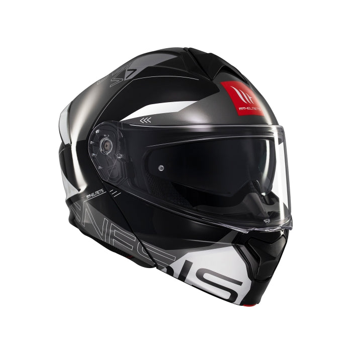 MT Genesis Atempo Motorcycle Modular Helmet Black