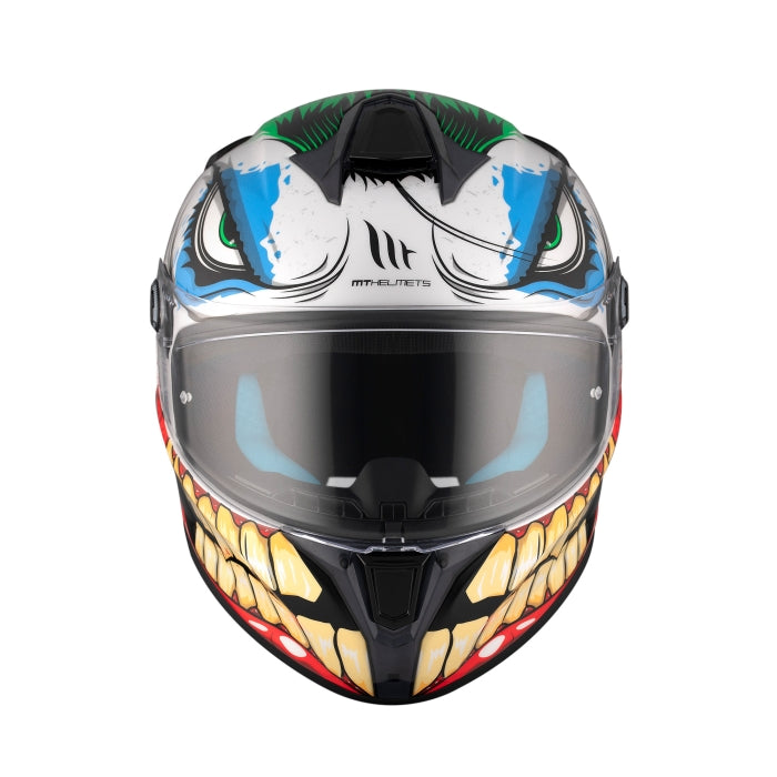 MT TARGO S JOKE SPORTS MOTORCYCLE FULL FACE HELMET GLOSS WHITE RED YELLOW