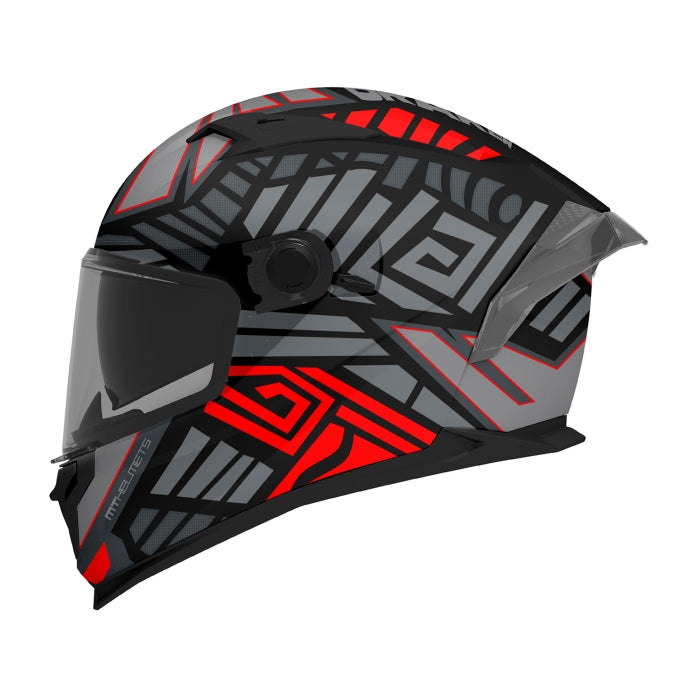 MT Braker SV Zebra Sports Motorcycle Helmets Matt Black Red