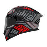 MT Braker SV Zebra Sports Motorcycle Helmets Matt Black Red