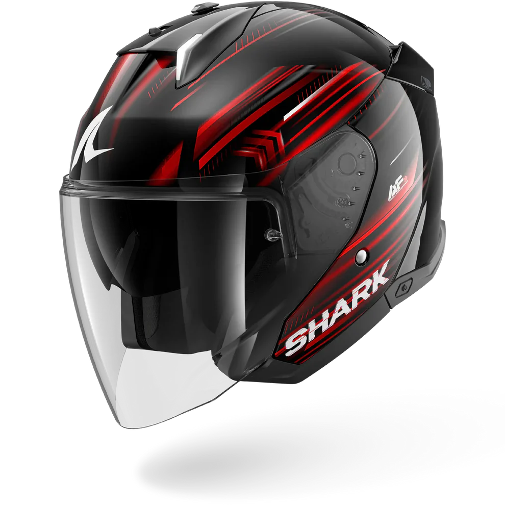 SHARK SKWAL i3 JET Light-Blur Casco Negro Rojo Blanco