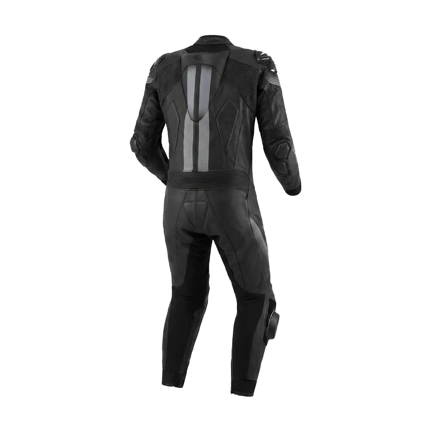 Spyke Estoril 1PC Motorcycle Racing Leather Suit Black Anthracite