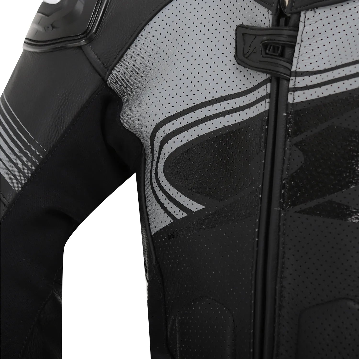Spyke Estoril 1PC Motorcycle Racing Leather Suit Black Anthracite