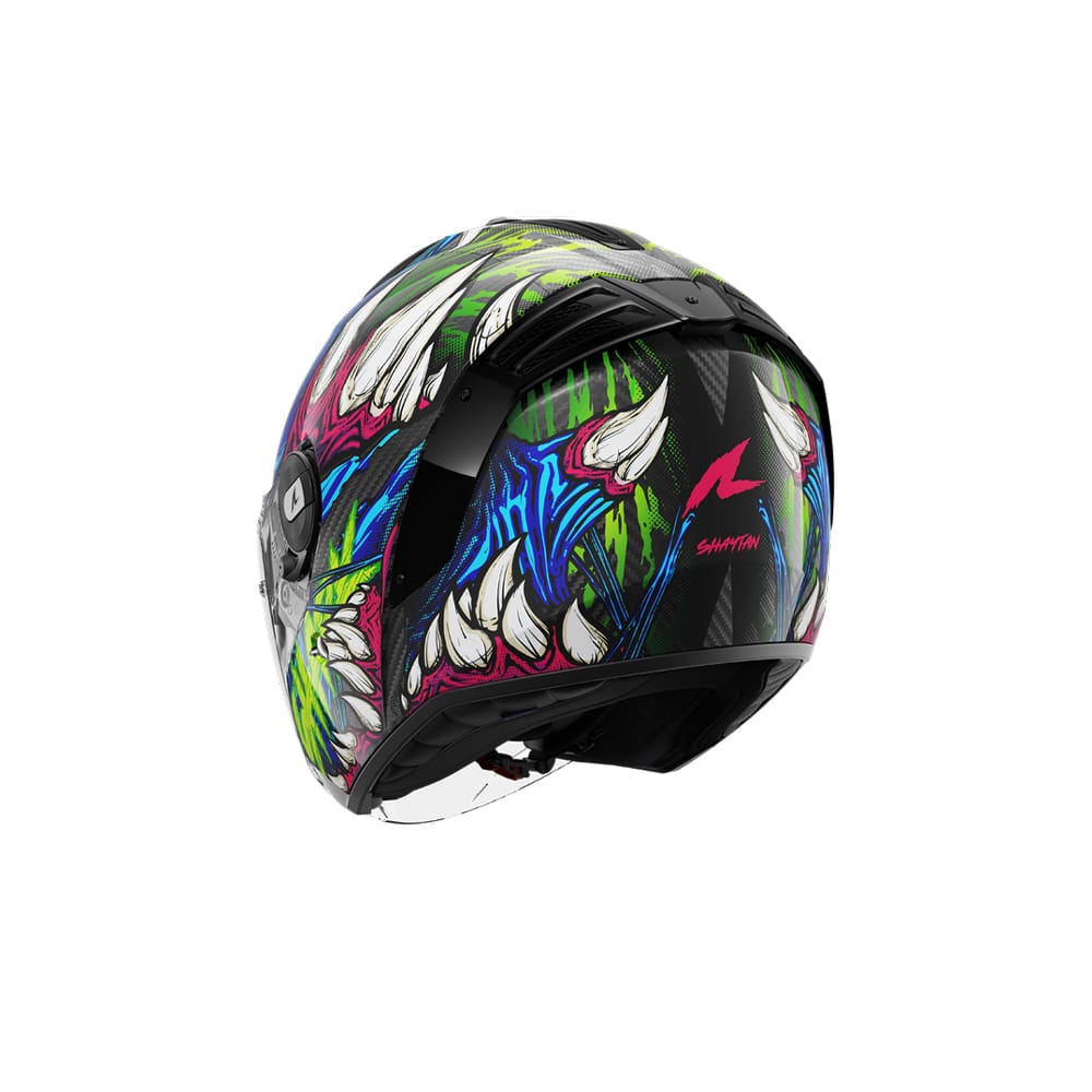 SHARK RS JET CARBON SHAYTAN MOTORCYCLE OPEN FACE HELMET GREEN VIOLET