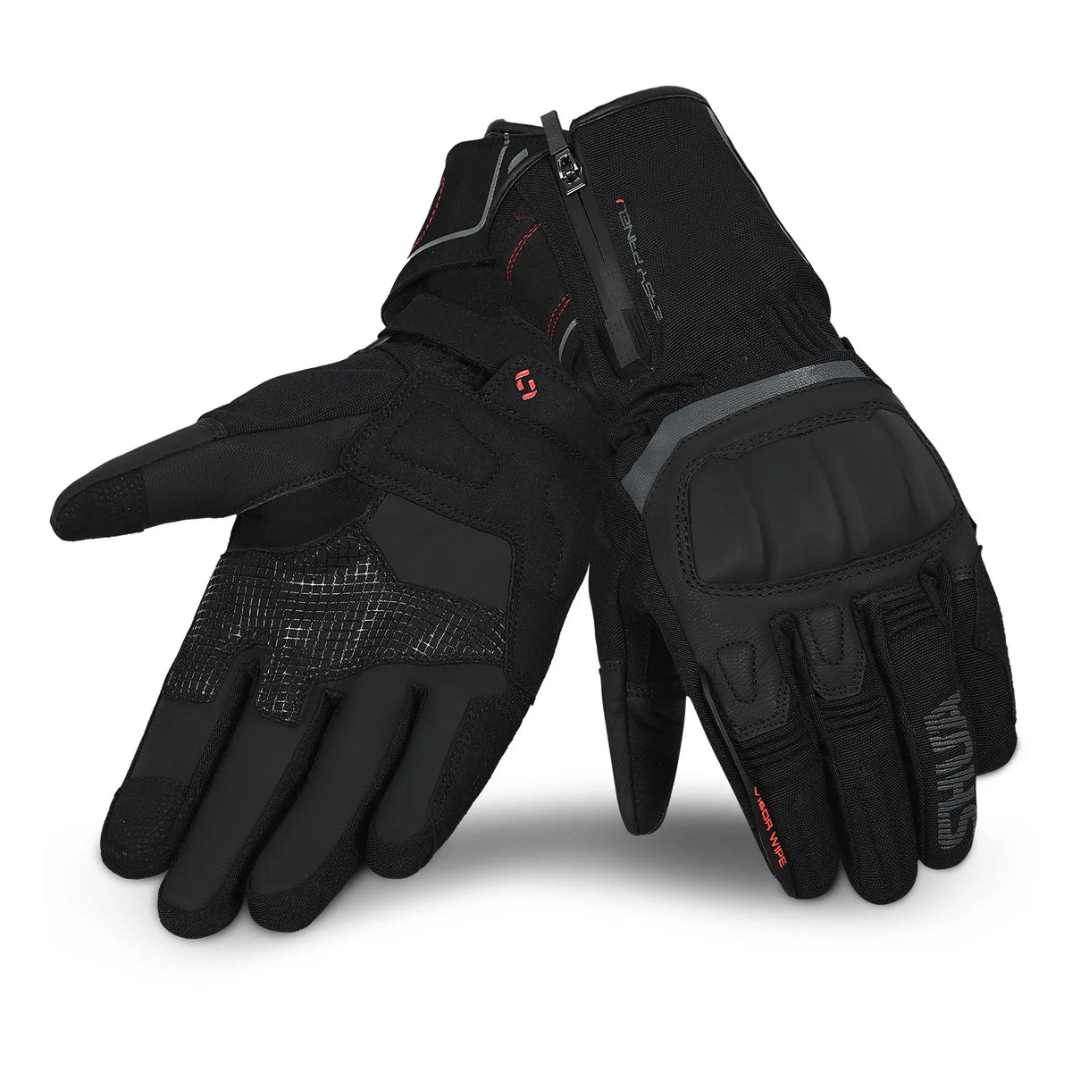 SHUA Thermal Thaw Motorcycle Gloves Black Yellow Fluro