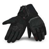 SHUA Thermal Thaw Motorcycle Gloves Black Yellow Fluro
