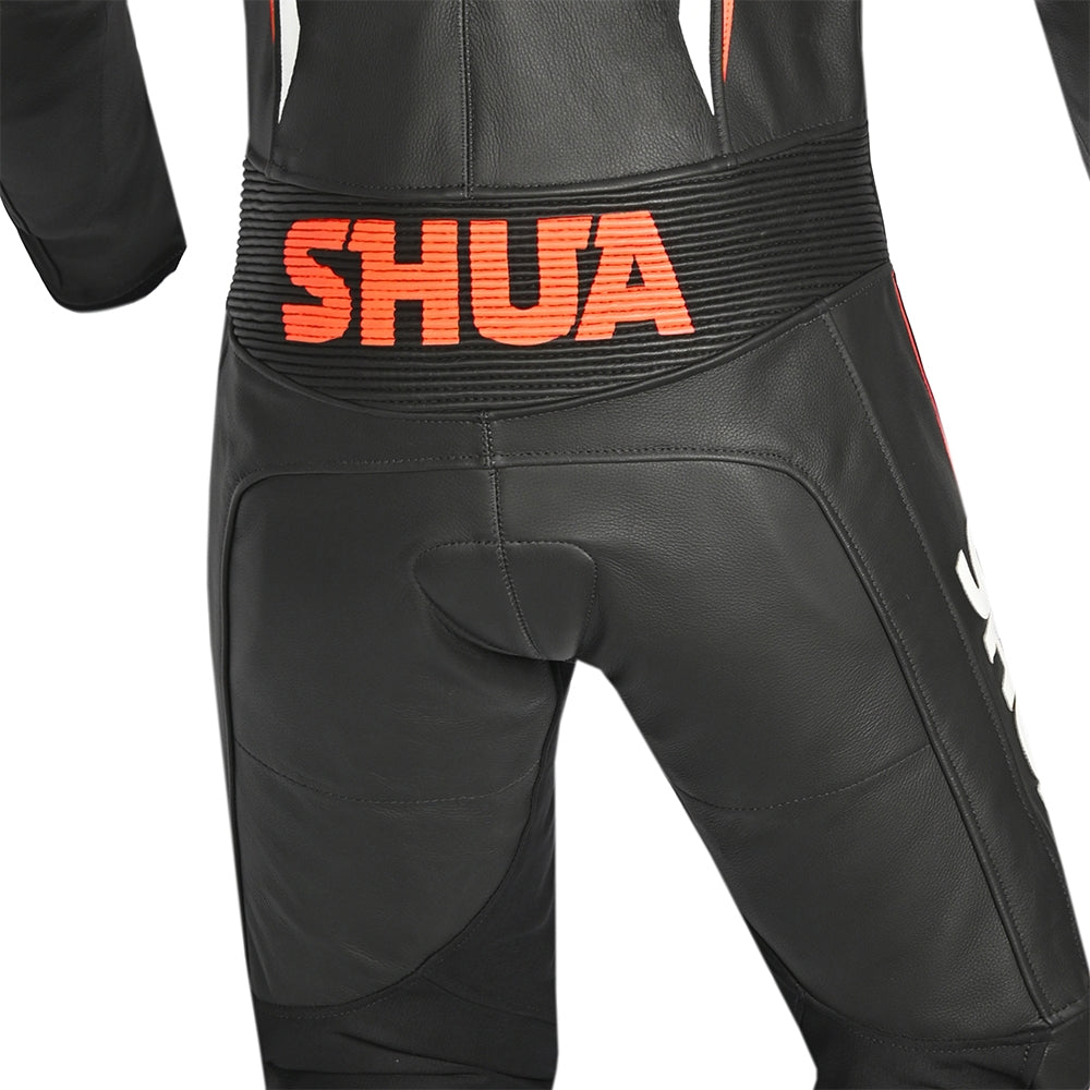 SHUA Infinity 1 PC Man Motorcycle Racing Leather Suit Black/Orange