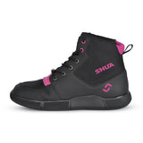 SHUA Oddin Women Urban Motorcycle Boots Black Fuchsia