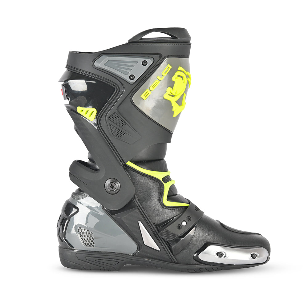 BELA RACE PRO (R-6) RACING MOTORCYCLE BOOTS  BLACK GREY YELLOW