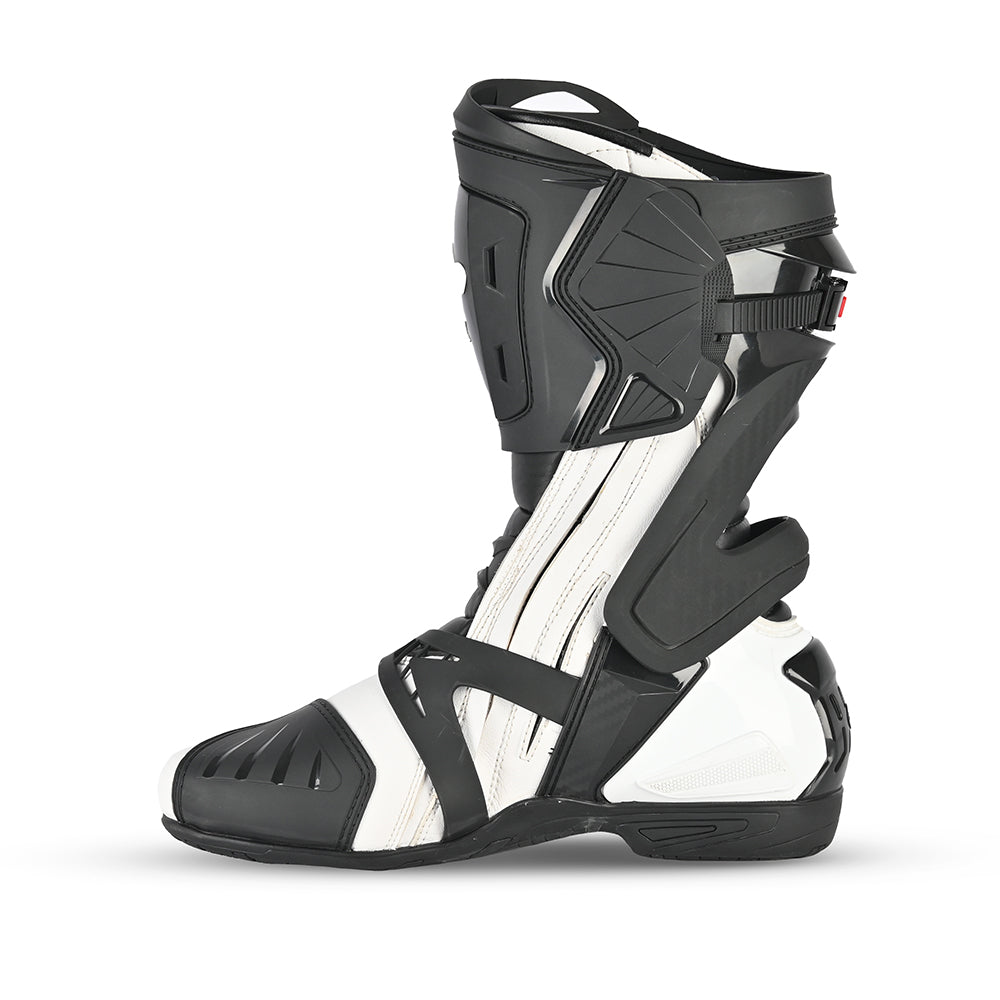 BELA RACE PRO MOTORCYCLE RACING LEATHER BOOTS BLACK WHITE