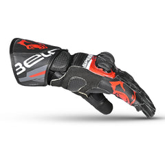 BELA Lemox Racing Motorcycle Gloves Black Red - DELIVERY WITHIN 8 WEEKS - side view pic