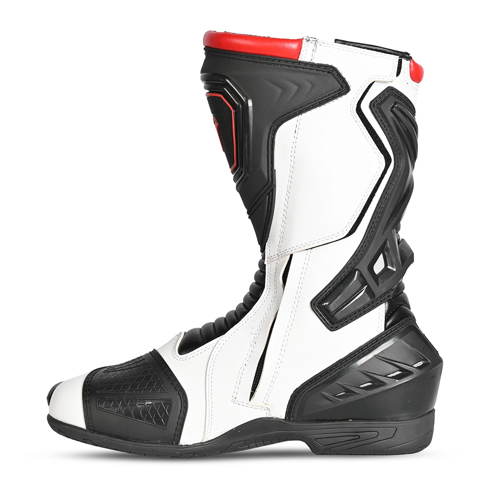 R-TECH Tornado 2.0 WP Motorcycle Leather Boots Black, White, Red