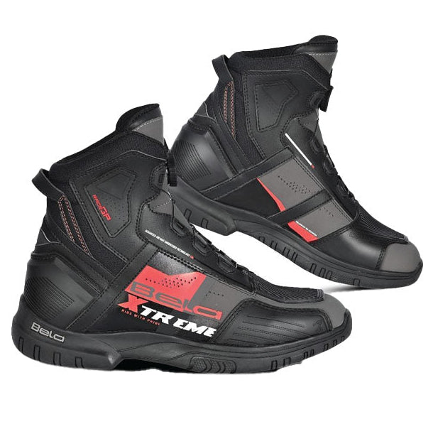 BELA EXTREME FORCE URBAN MOTORCYCLE BOOTS BLACK GREY RED