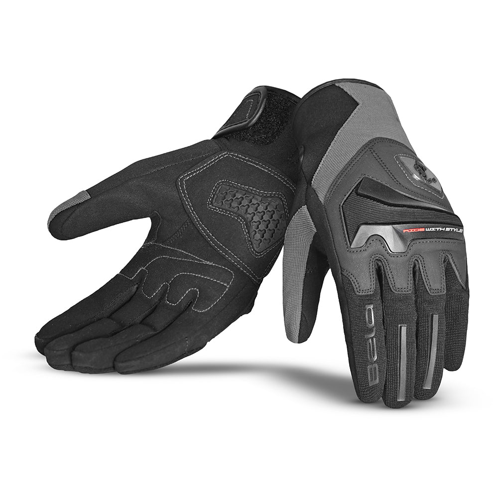 BELA Star Motorcycle Gloves Dark Grey Black 