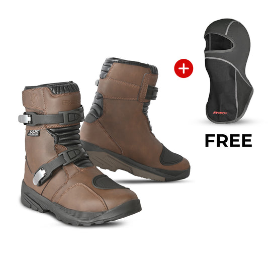 BELA Junior Short Touring Motorcycle Boot Brown