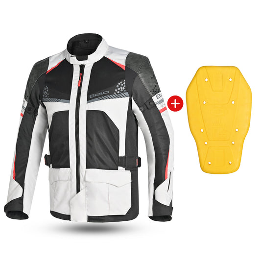 BELA Onsaker Motorcycle Textile Jacket - White Black Red