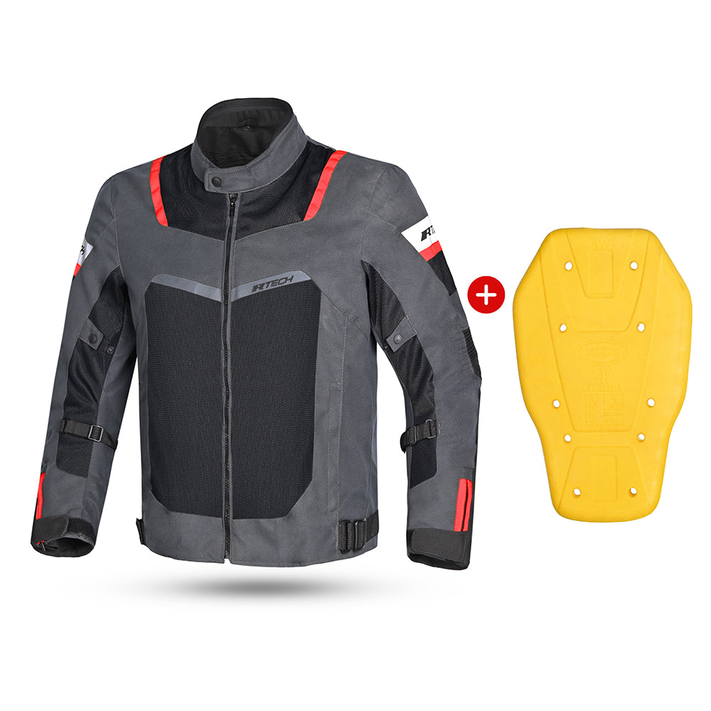 R Tech Spiral Mesh Motorcycle Jacket Anthr/Grey/Black/Red