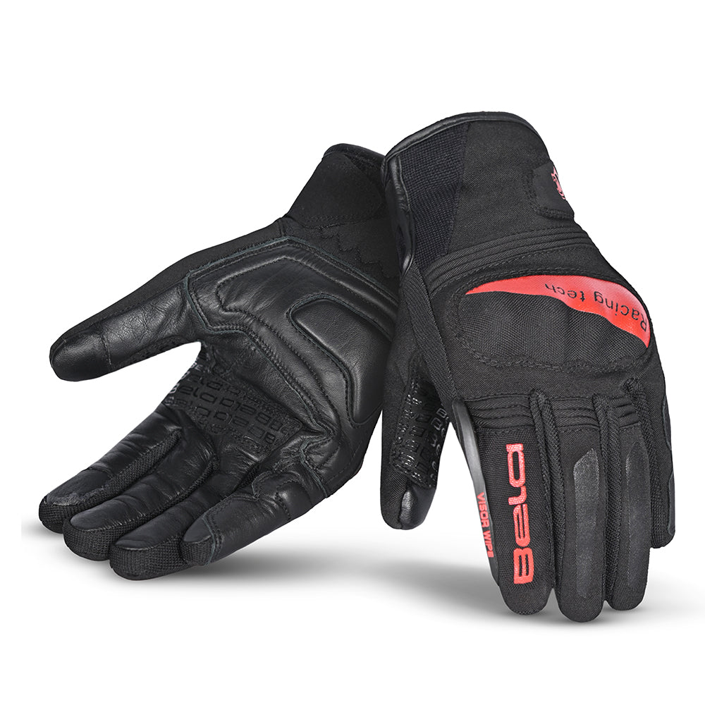 BELA Boom Water Proof Winter Motorcycle Gloves Ladies Black Red 