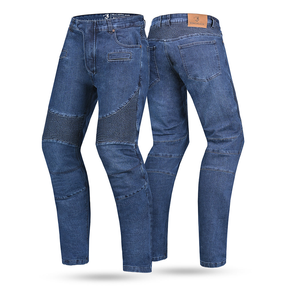 BELA KEVLAR TROPHY MEN MOTORCYCLE JEANS 34L BLUE