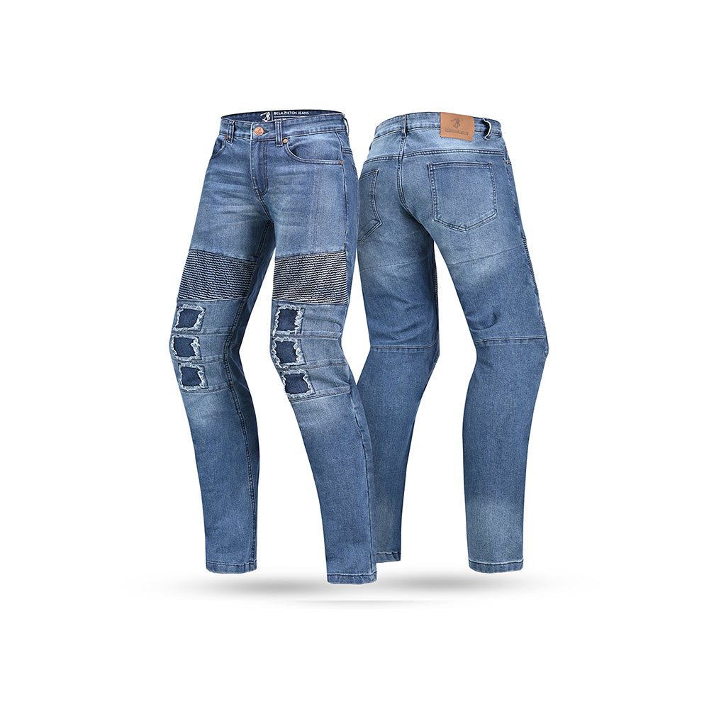 BELA Piston Motorcycle Denim Jeans 34L  Blue
