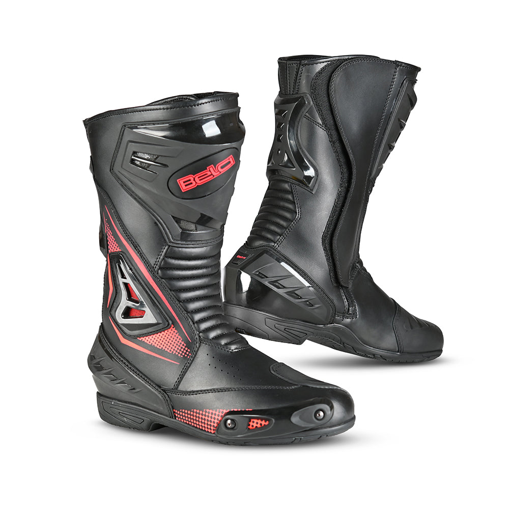 BELA Master Man Motorcycle Racing Boot Black Red