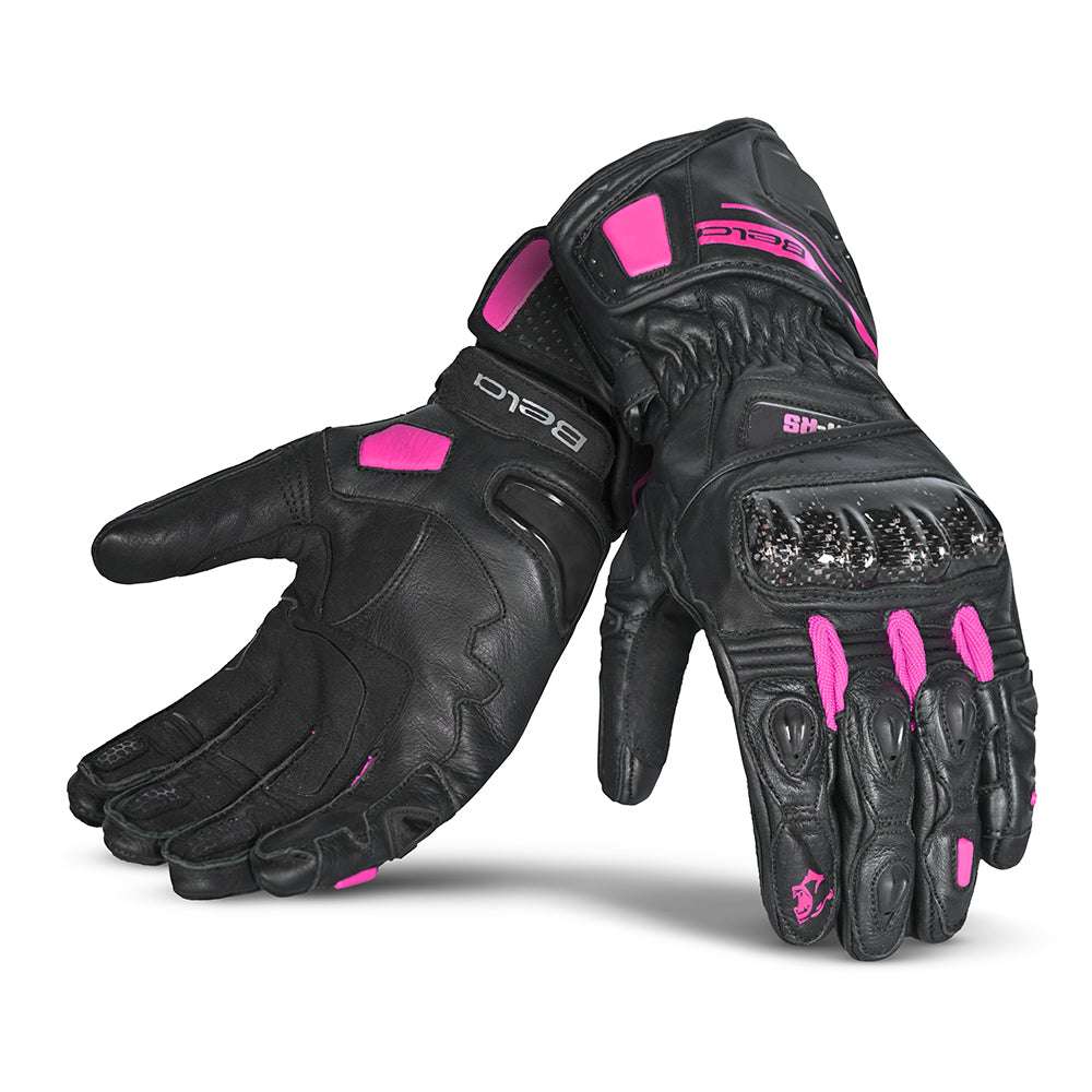 BELA Venom Lady Motorcycle Racing Gloves Black Pink 