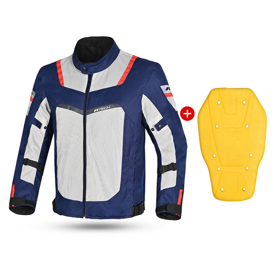 R Tech Spiral Mesh Motorcycle Jacket Blue/Ice/Red